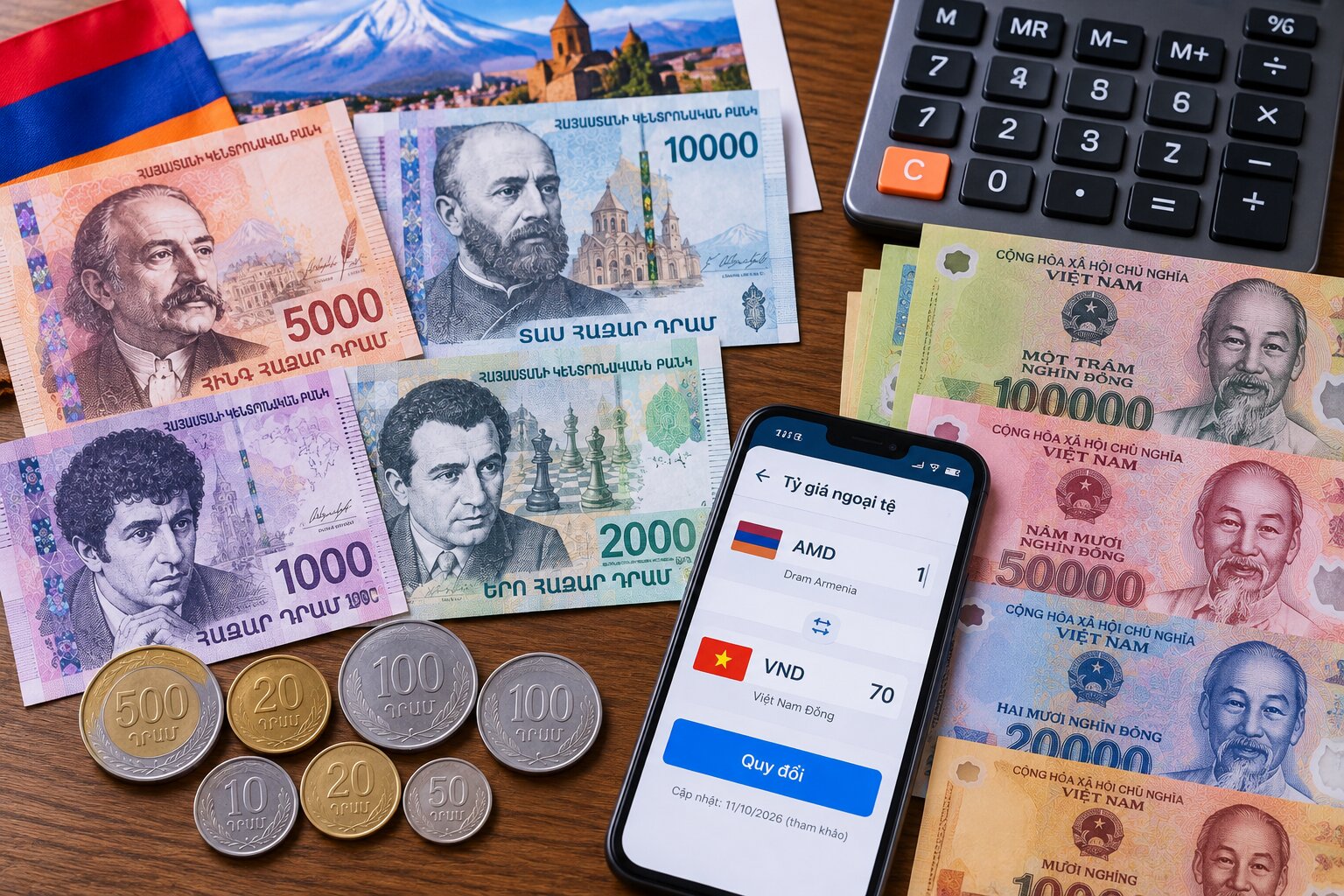 Quy đổi tiền Dram Armenia sang tiền Việt Nam giúp người dùng ước tính chi phí du lịch, mua sắm và thanh toán quốc tế